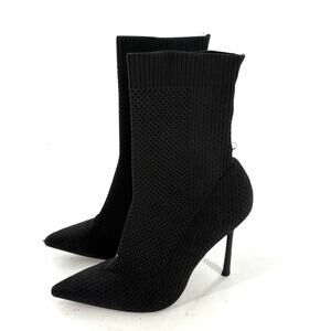 Zara Sock Boots 36 6 Heel Ankle Booties Glam Dressy Capsule Minimalist